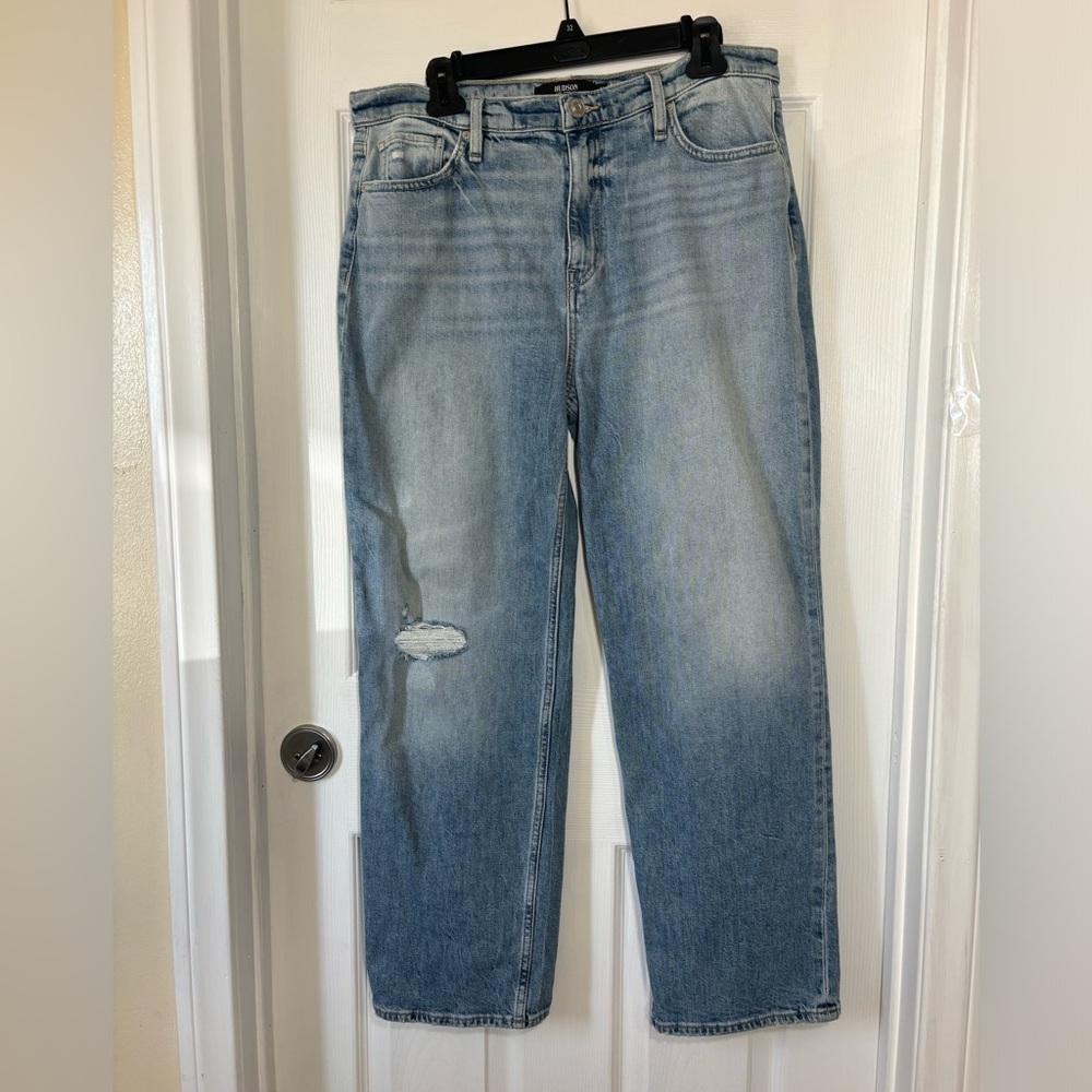 Hudson Remi Straight Ankle High Rise Wide Leg Jeans Size 32